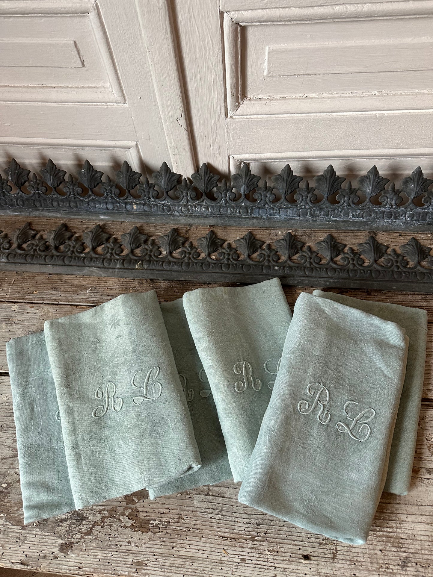 6 serviettes céladon