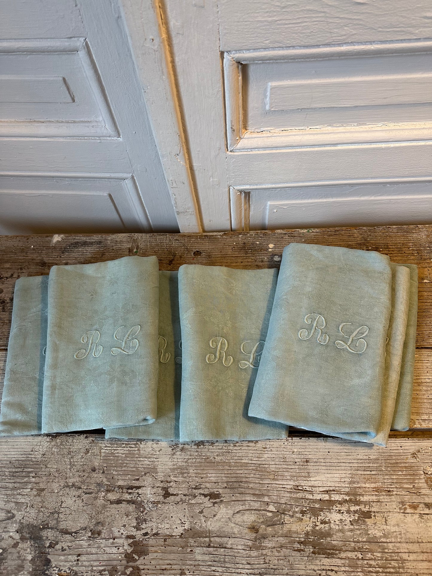 6 serviettes céladon