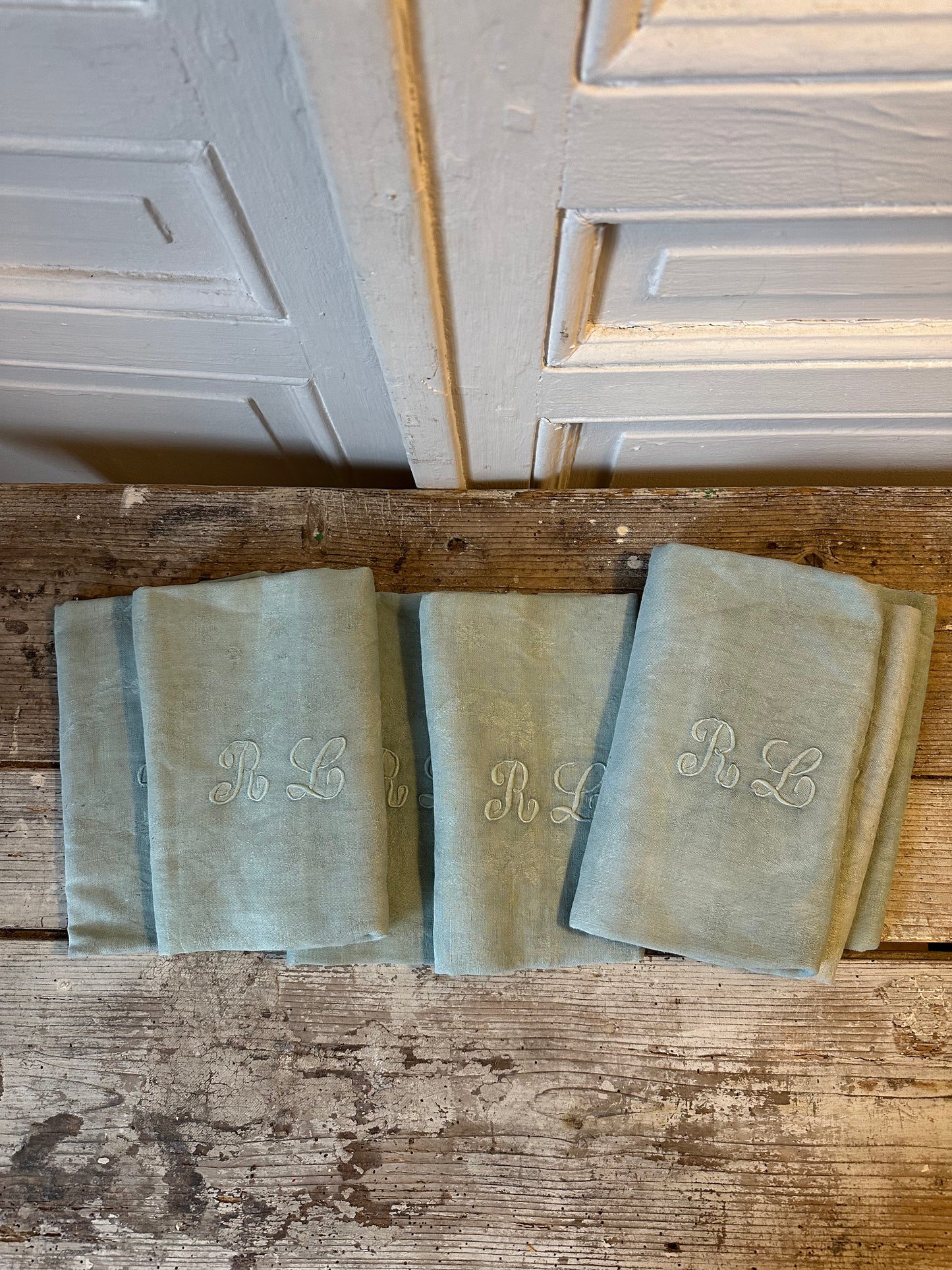 6 serviettes céladon