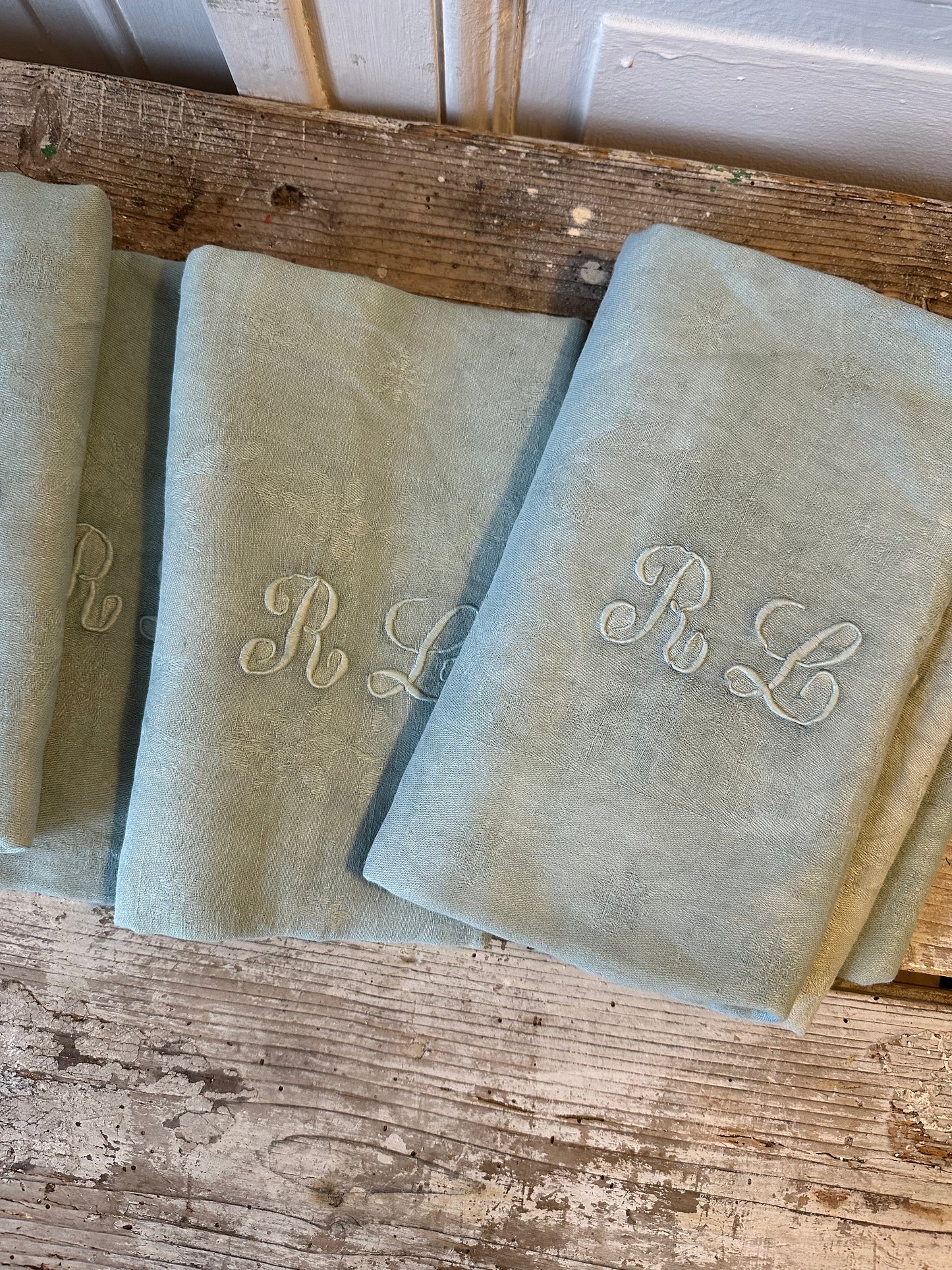 6 serviettes céladon