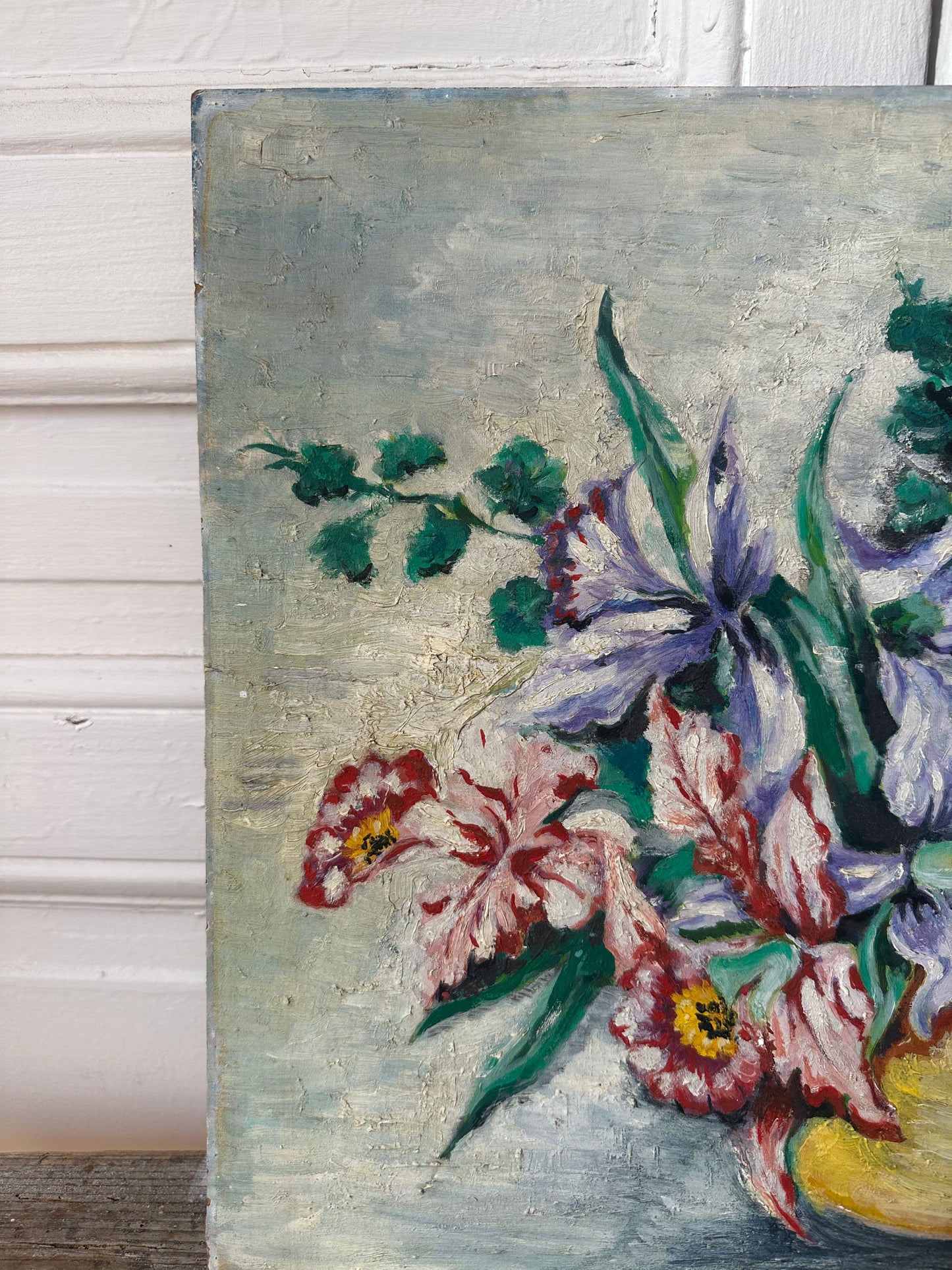 Bouquet au fond gris