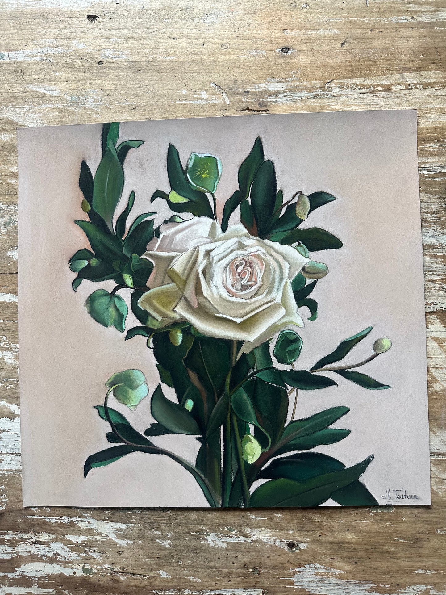 Dessin au pastel, Roses