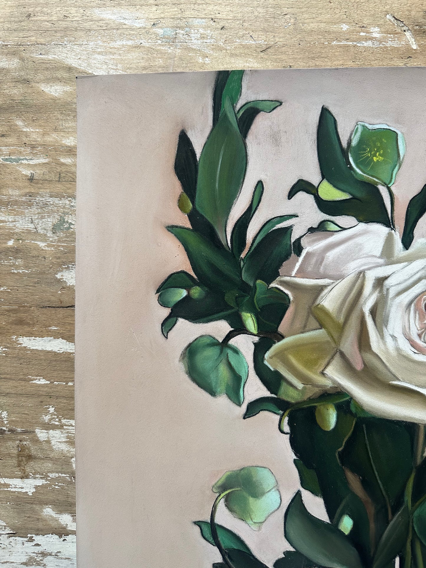 Dessin au pastel, Roses