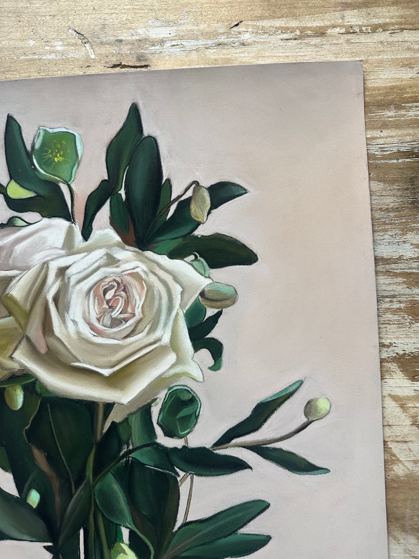 Dessin au pastel, Roses