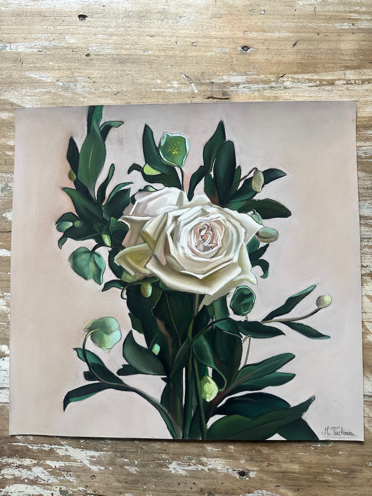 Dessin au pastel, Roses