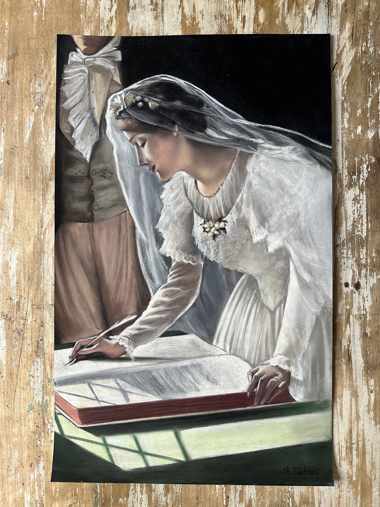Dessin au pastel, le mariage
