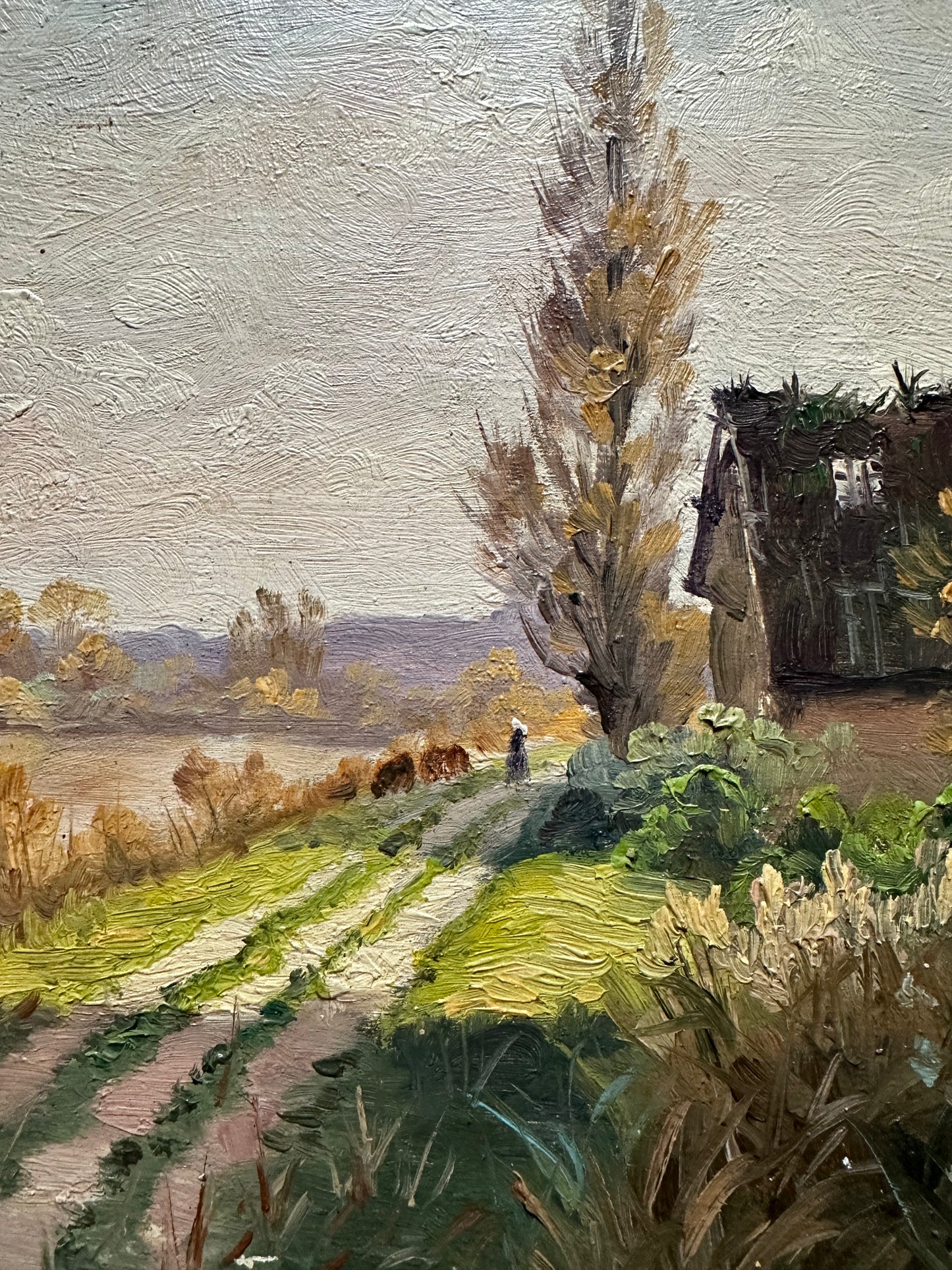 Ancien paysage sur panneau