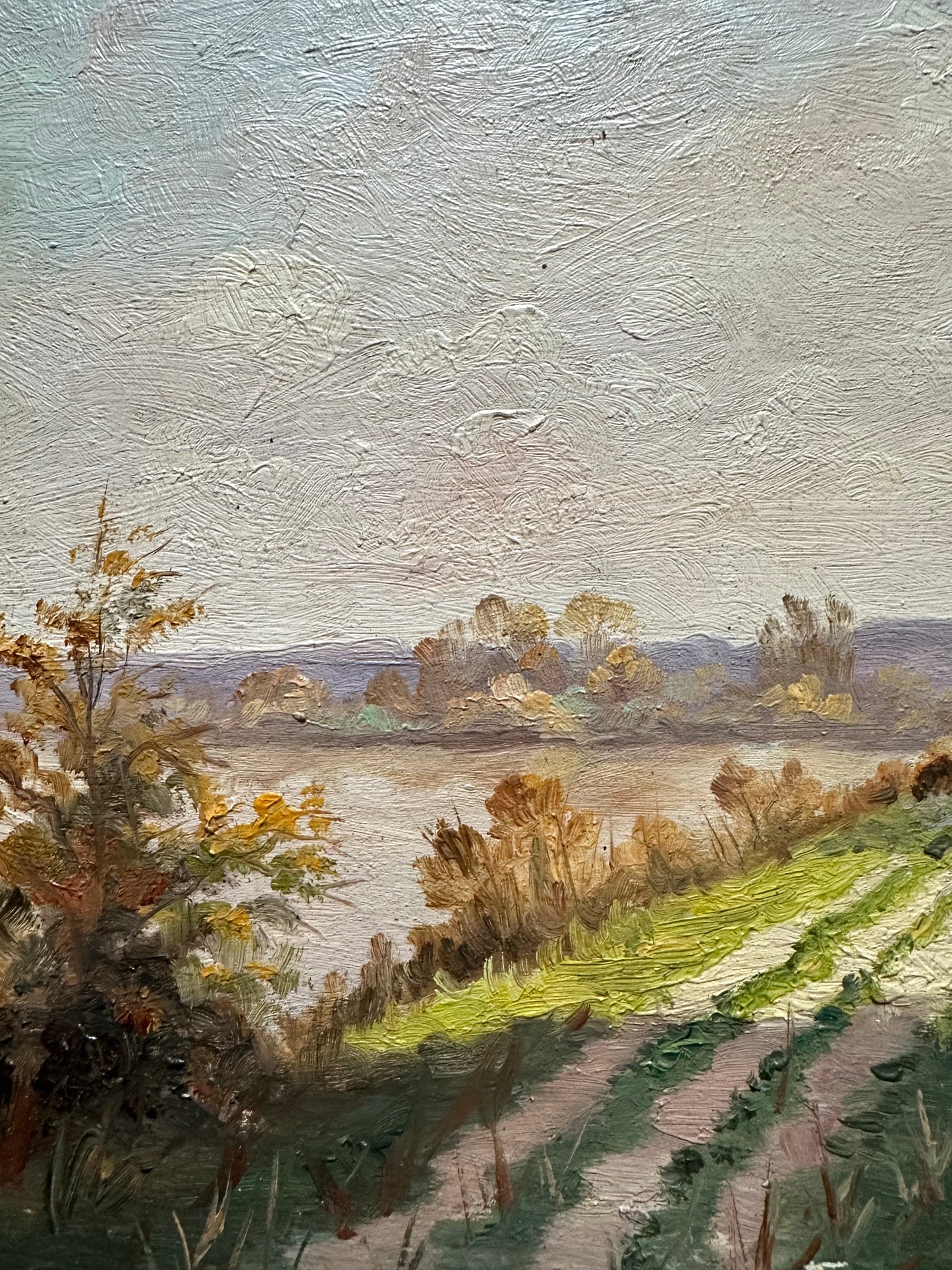 Ancien paysage sur panneau