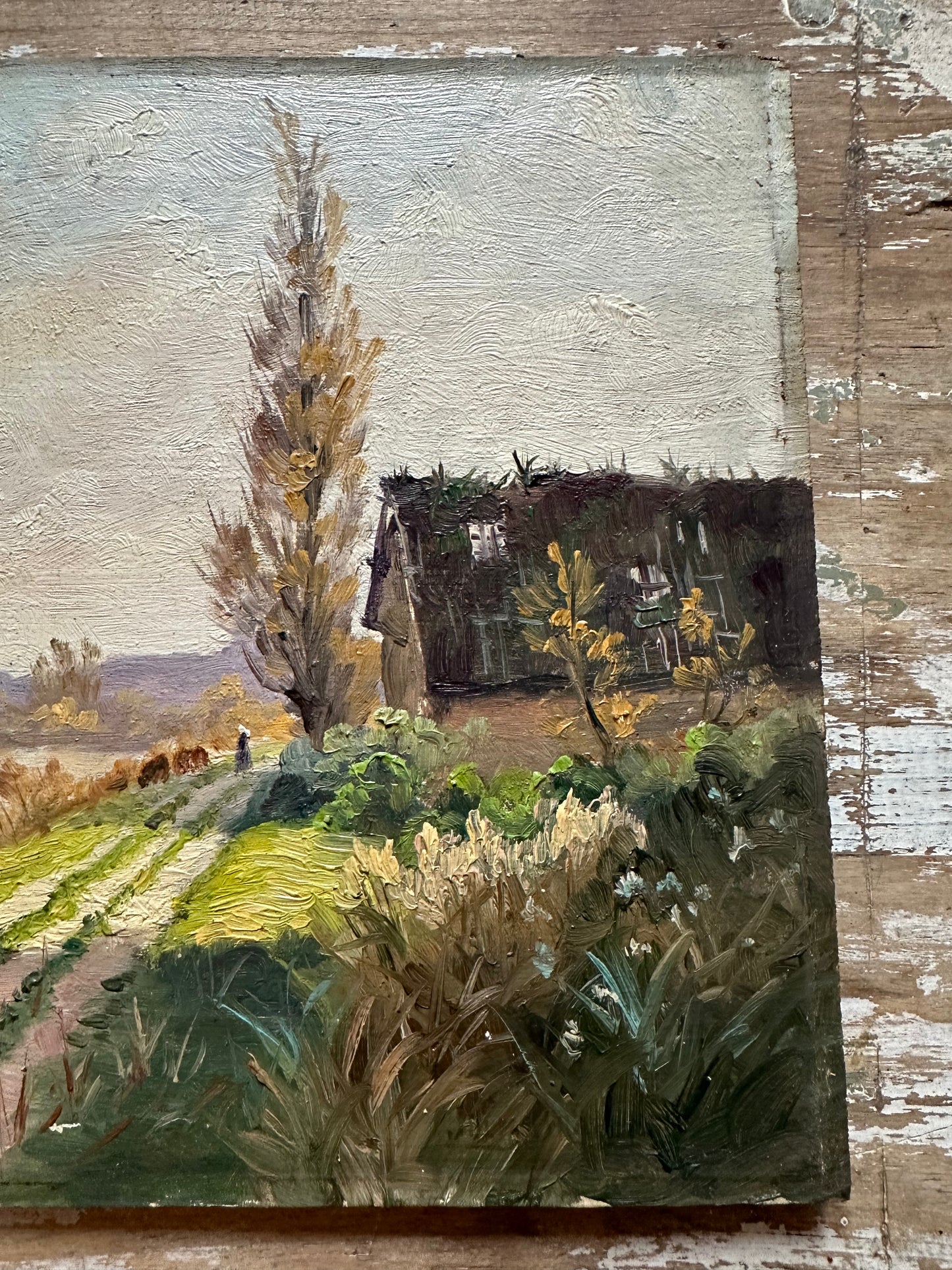Ancien paysage sur panneau