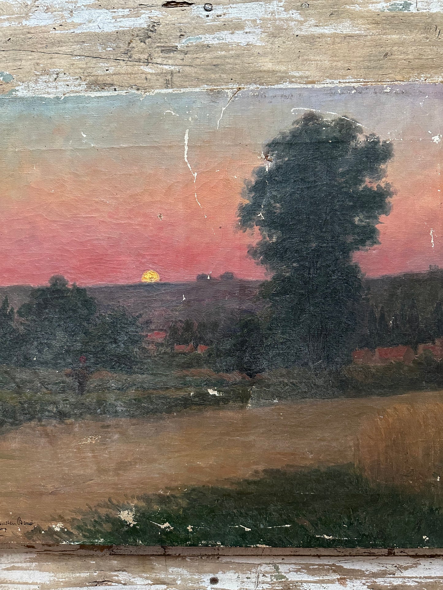 Ancien paysage coucher de soleil