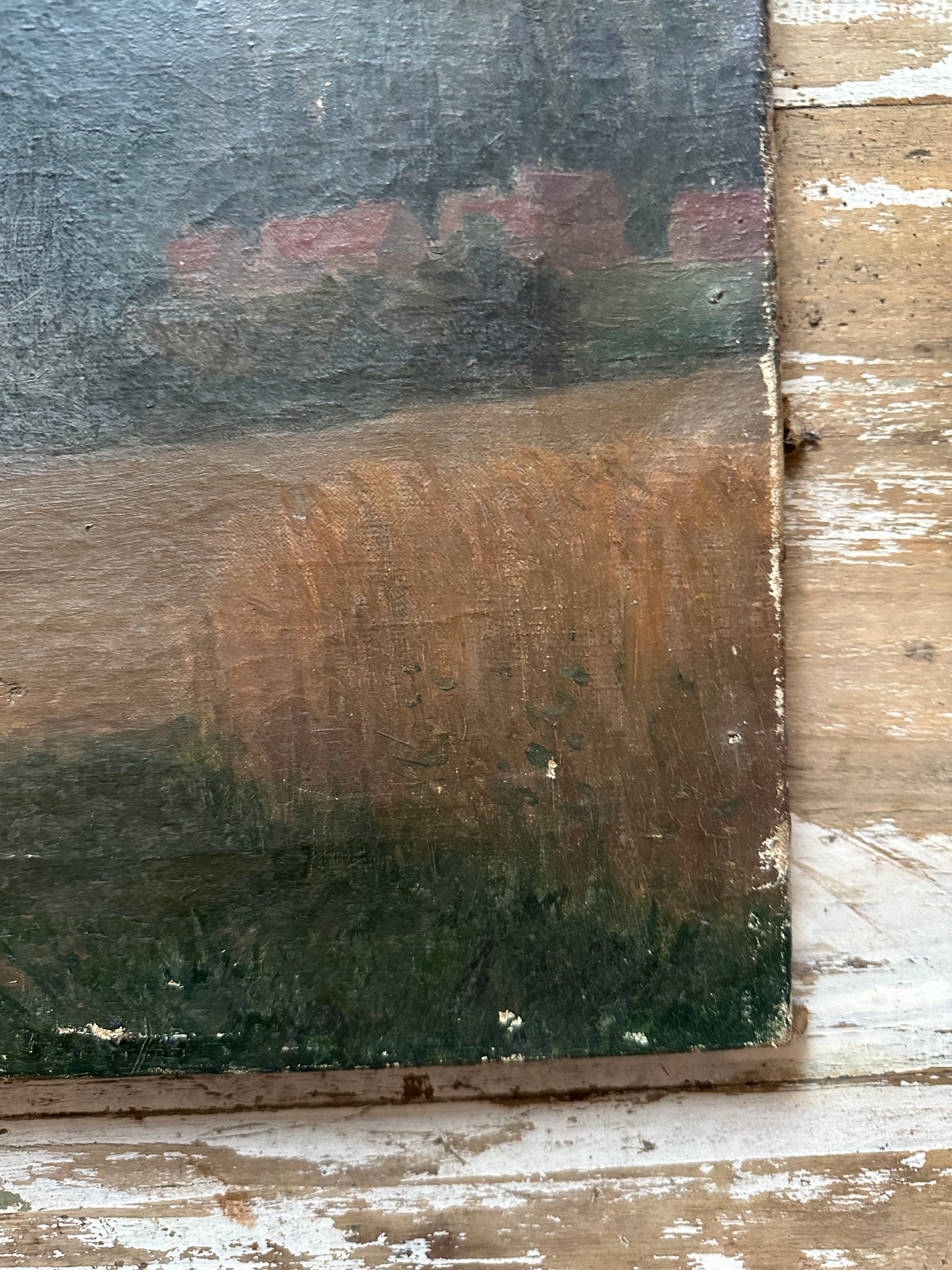 Ancien paysage coucher de soleil
