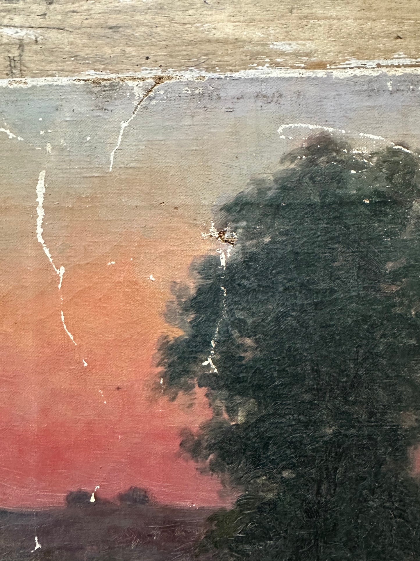 Ancien paysage coucher de soleil