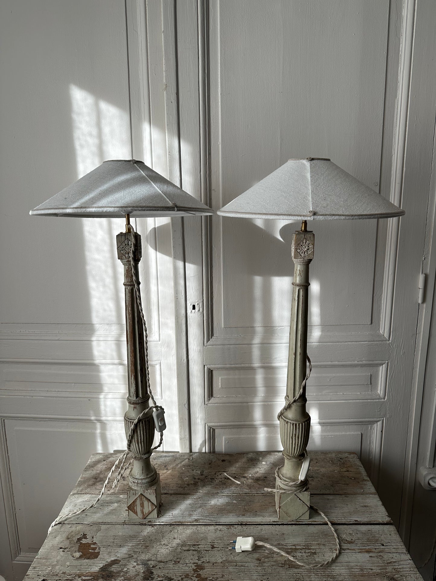 Paire de lampes balustres XIX eme siècle