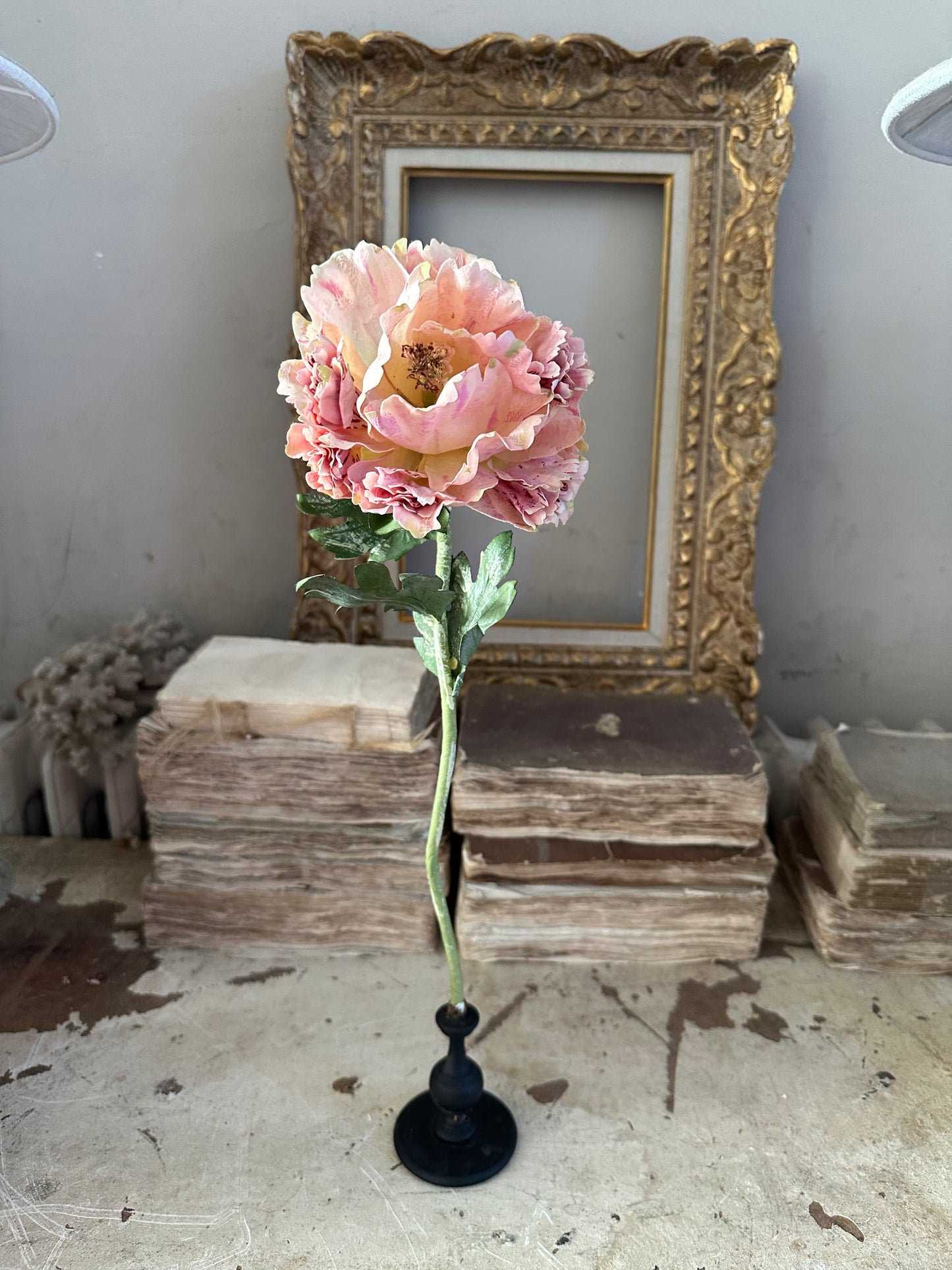 Fleur vintage en tissu et papier
