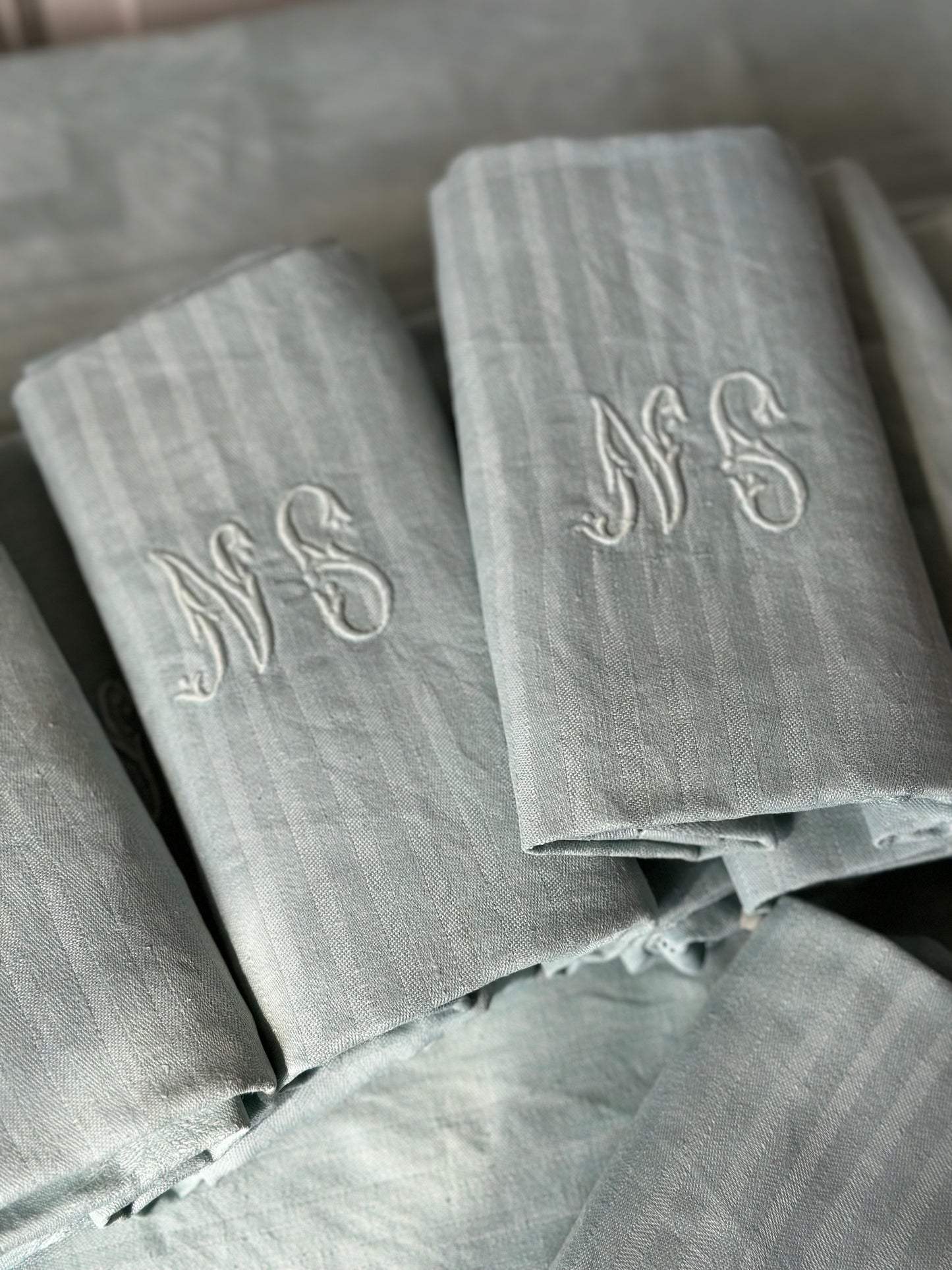 Nappe et serviettes céladon