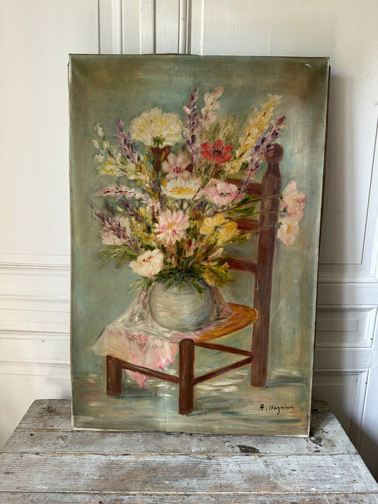Bouquet sur la chaise