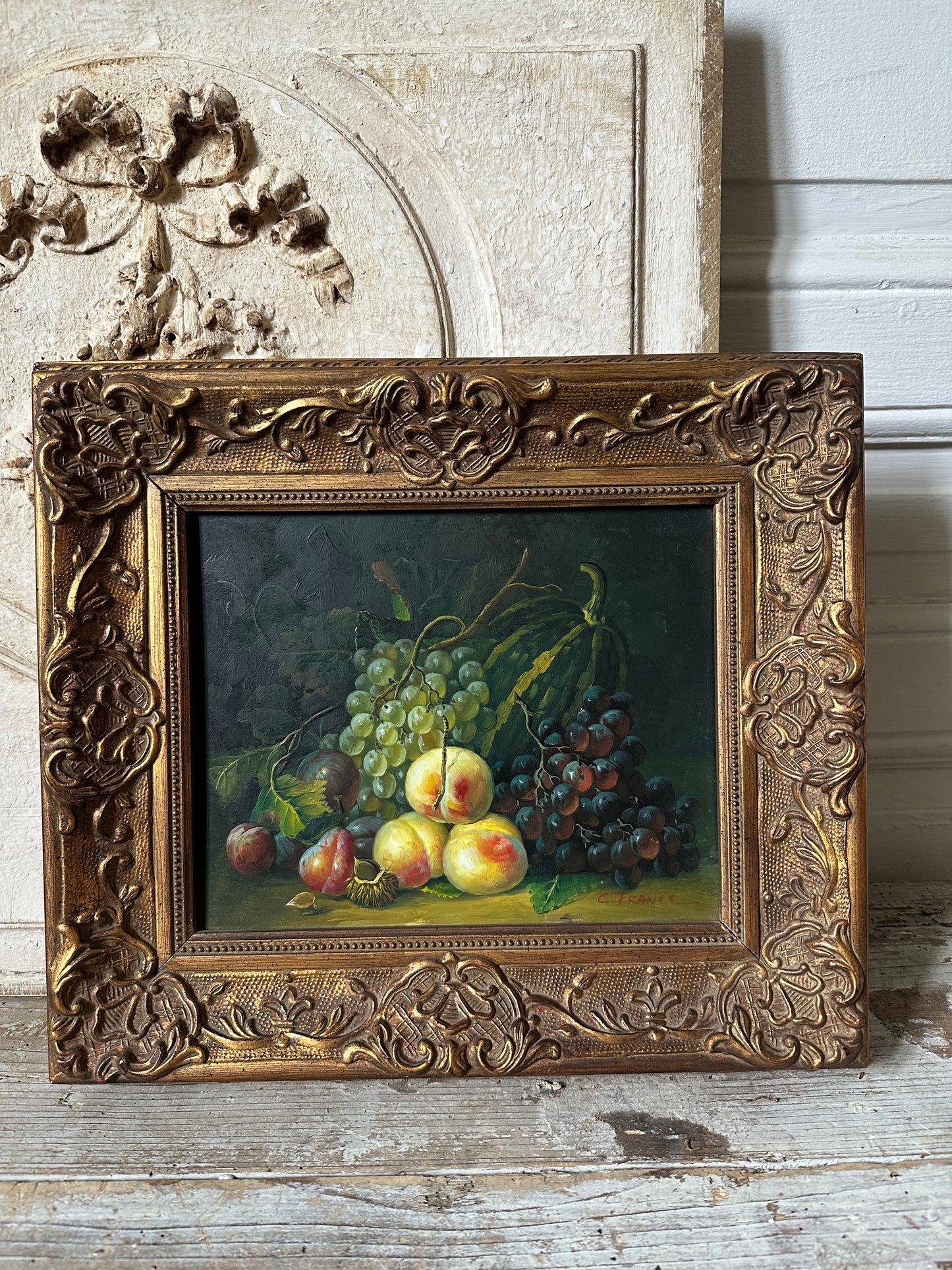 Pêches et raisin