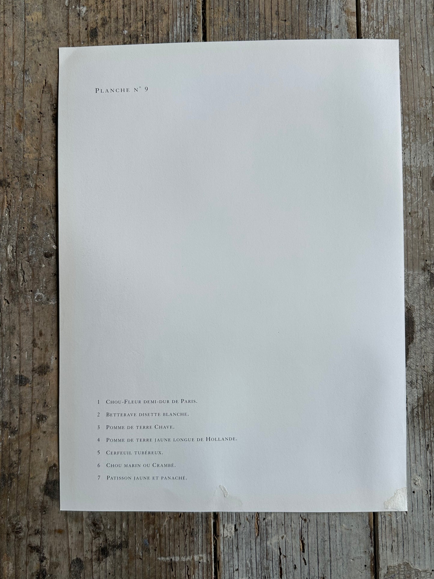 Planche légumes