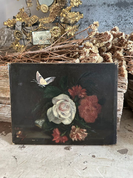 Œillets et rose blanche