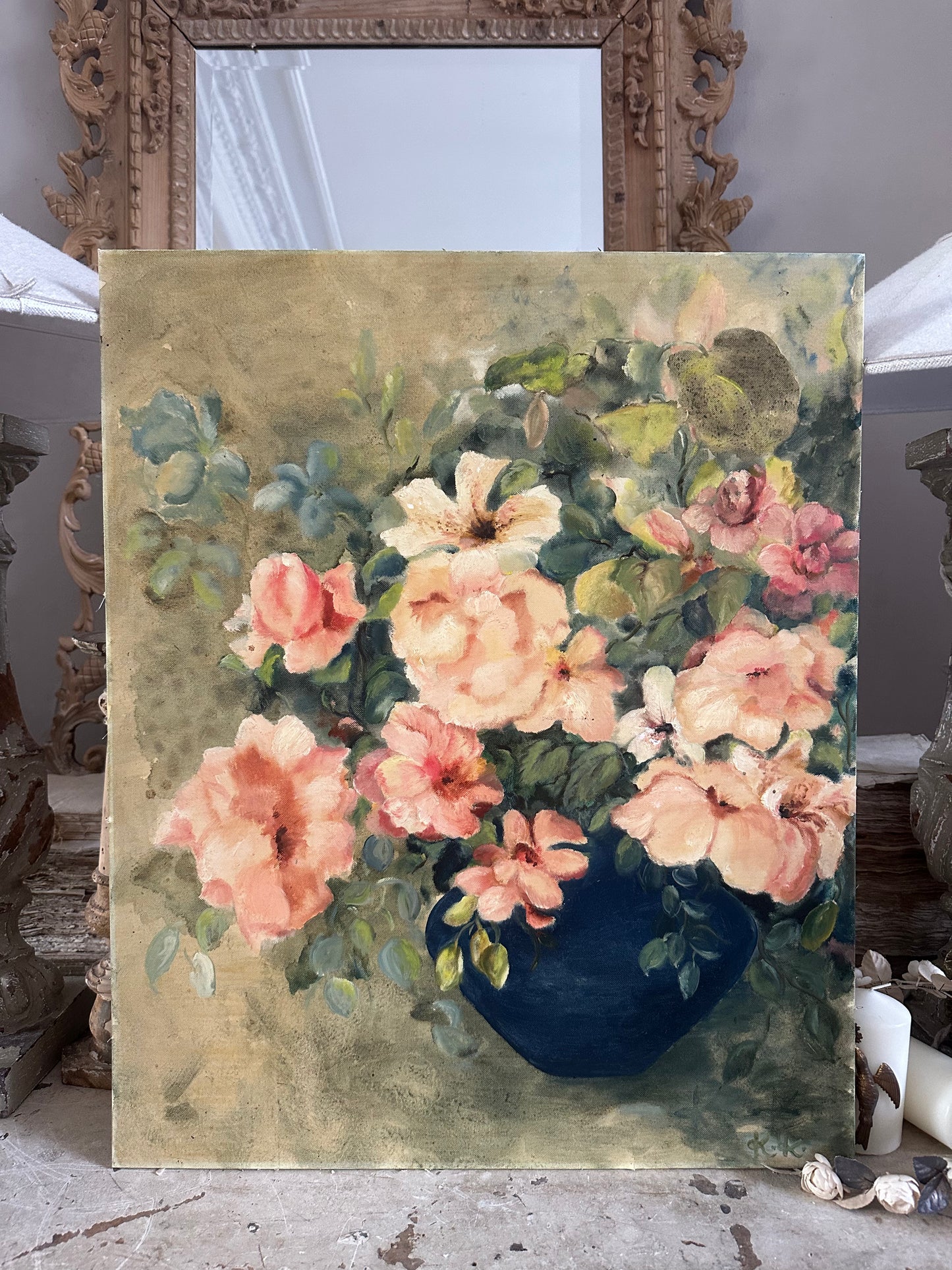 Bouquet rose et vert