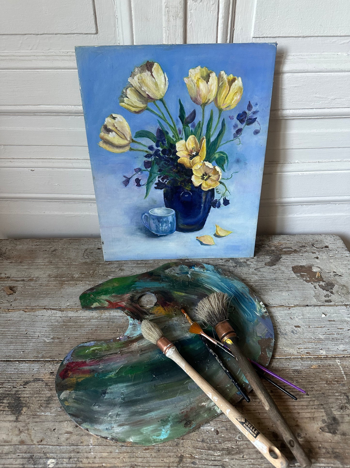 Tulipes et palette