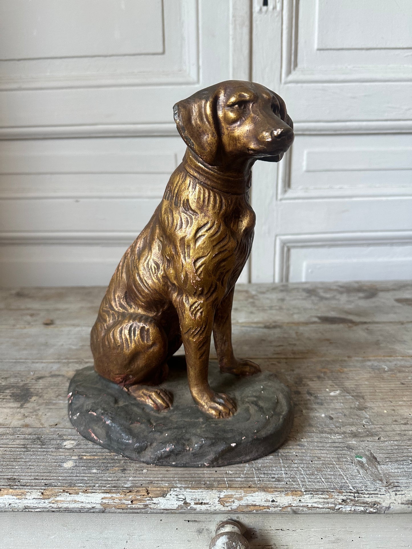 Chien en plâtre