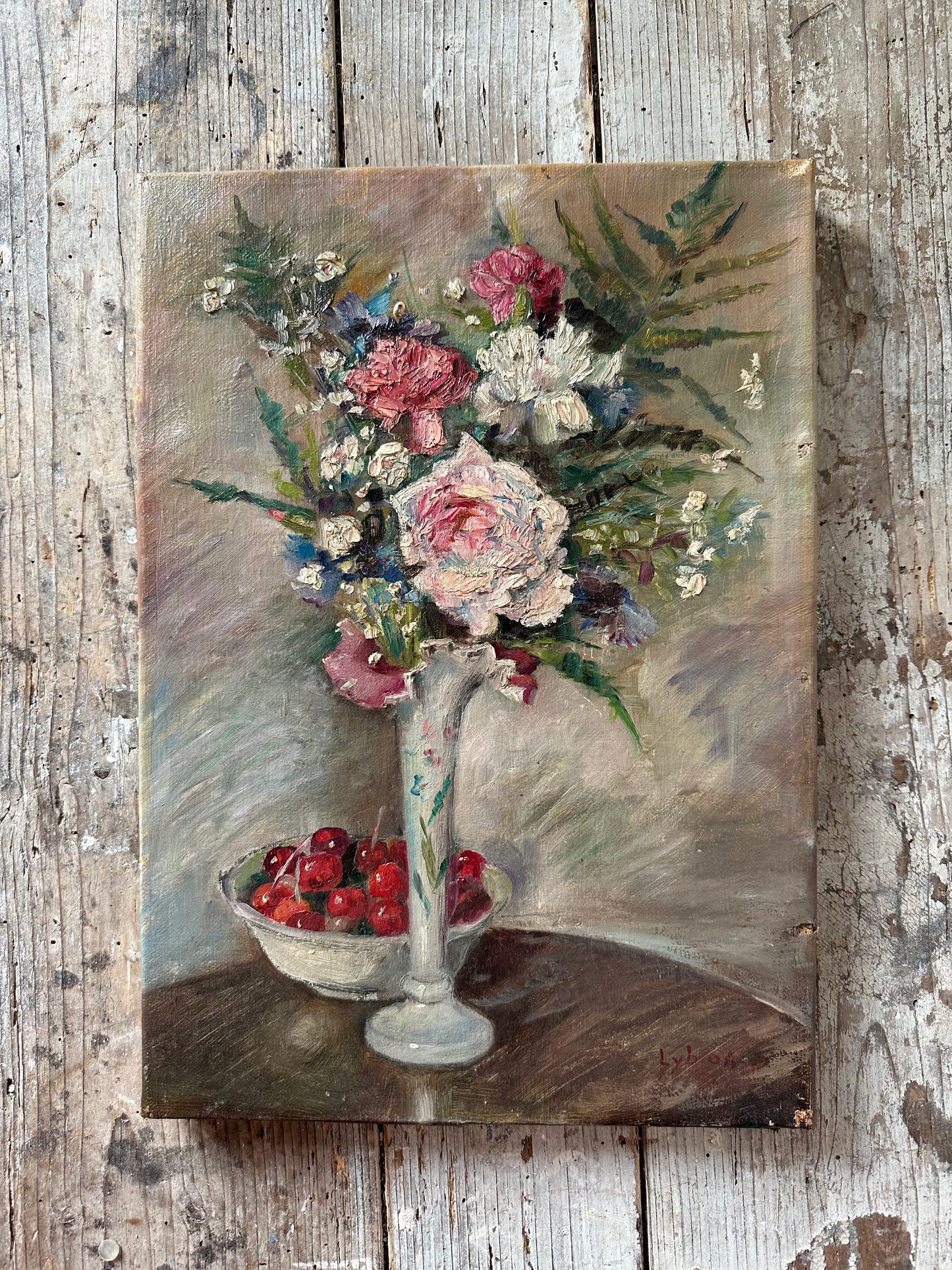 Roses et cerises