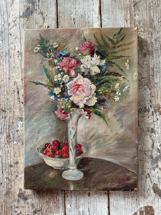Roses et cerises