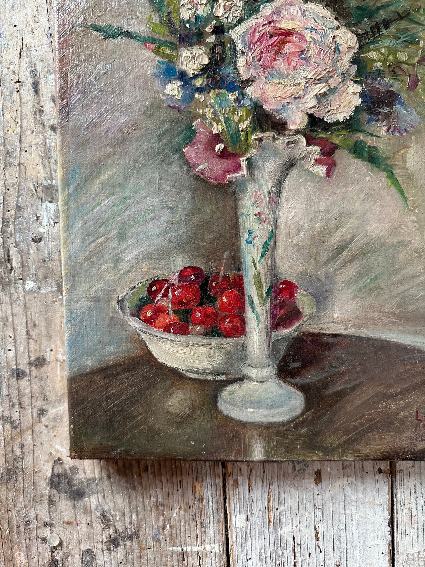 Roses et cerises