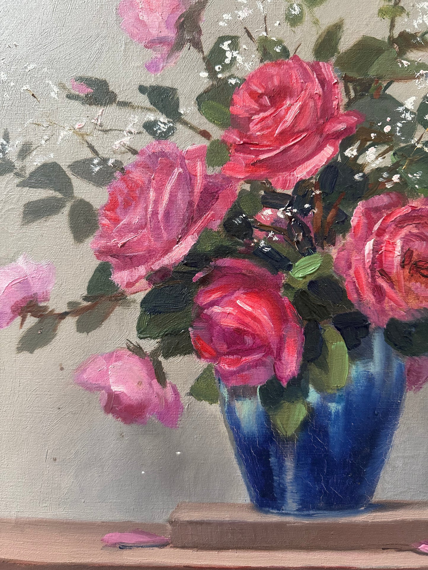 Rose et gypsophile