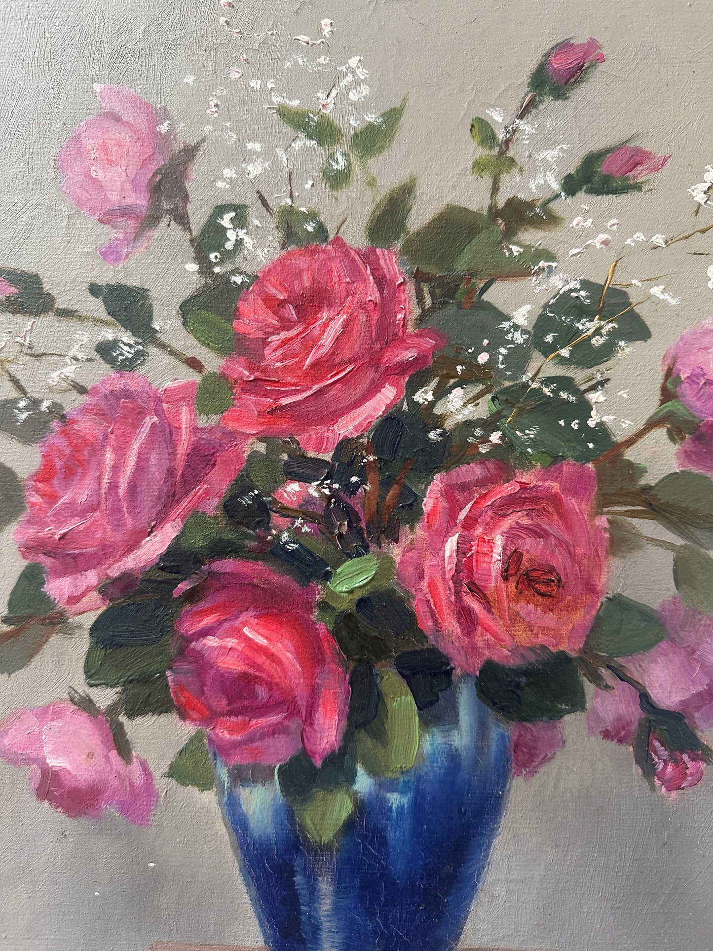 Rose et gypsophile