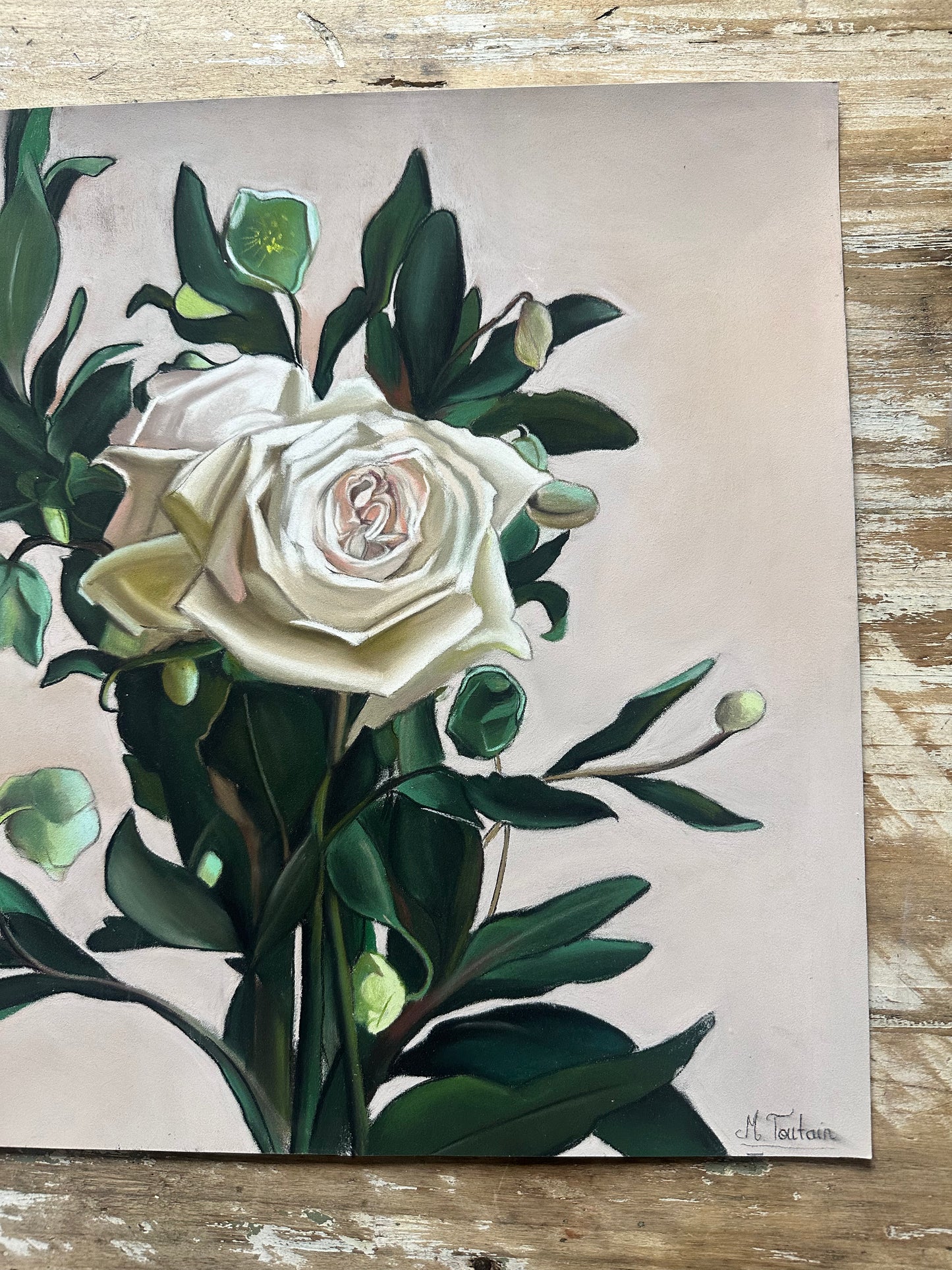 Dessin au pastel, Roses
