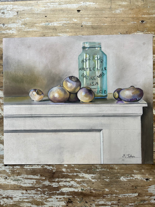 Dessin au pastel, les navets