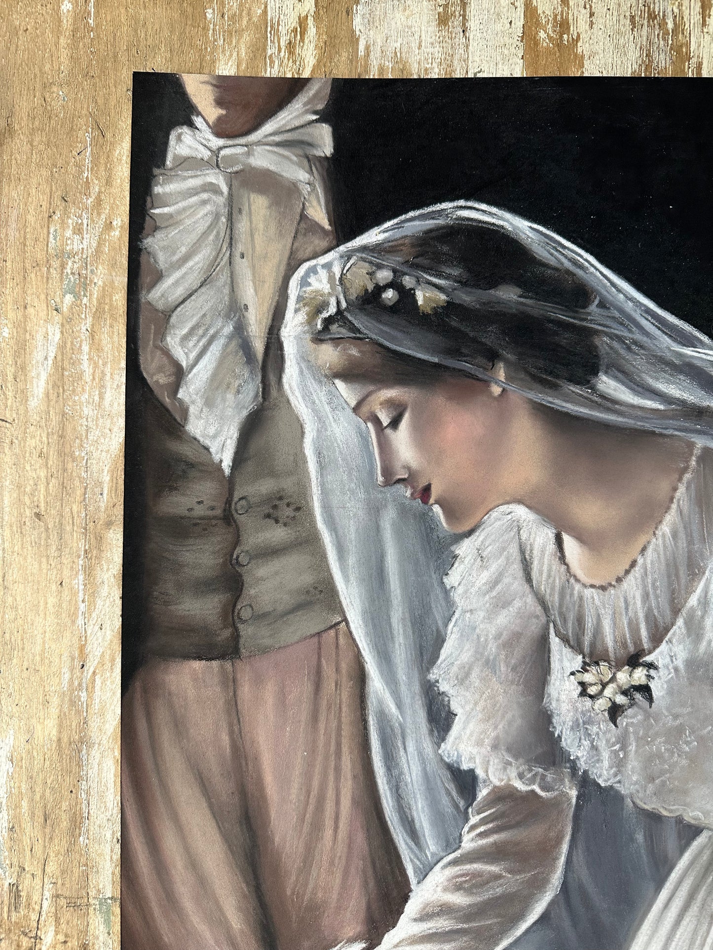 Dessin au pastel, le mariage