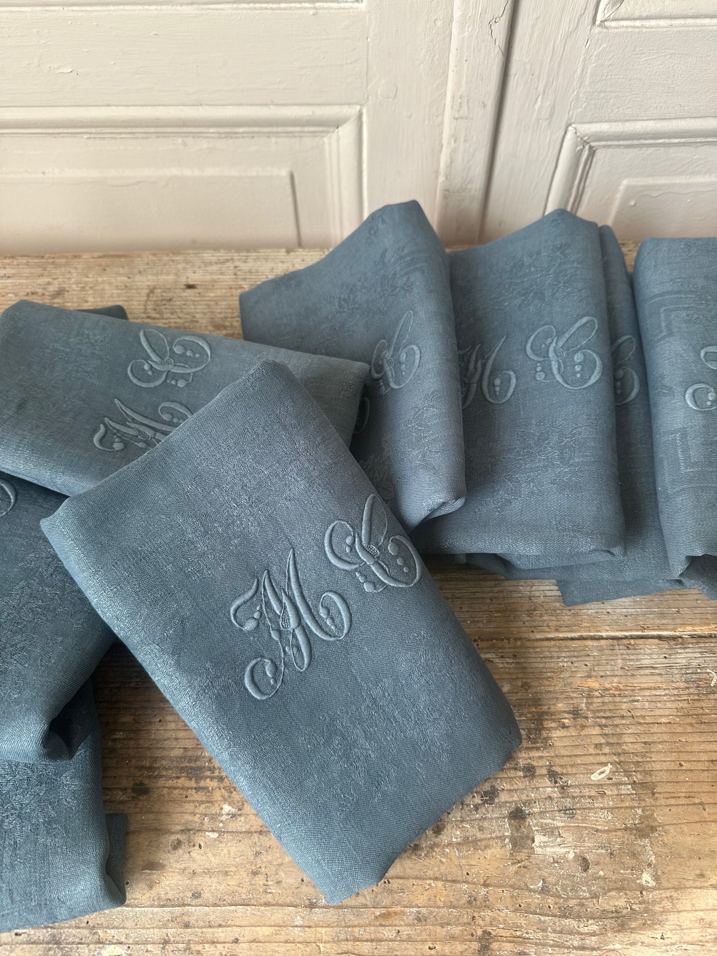 11 serviettes bleues