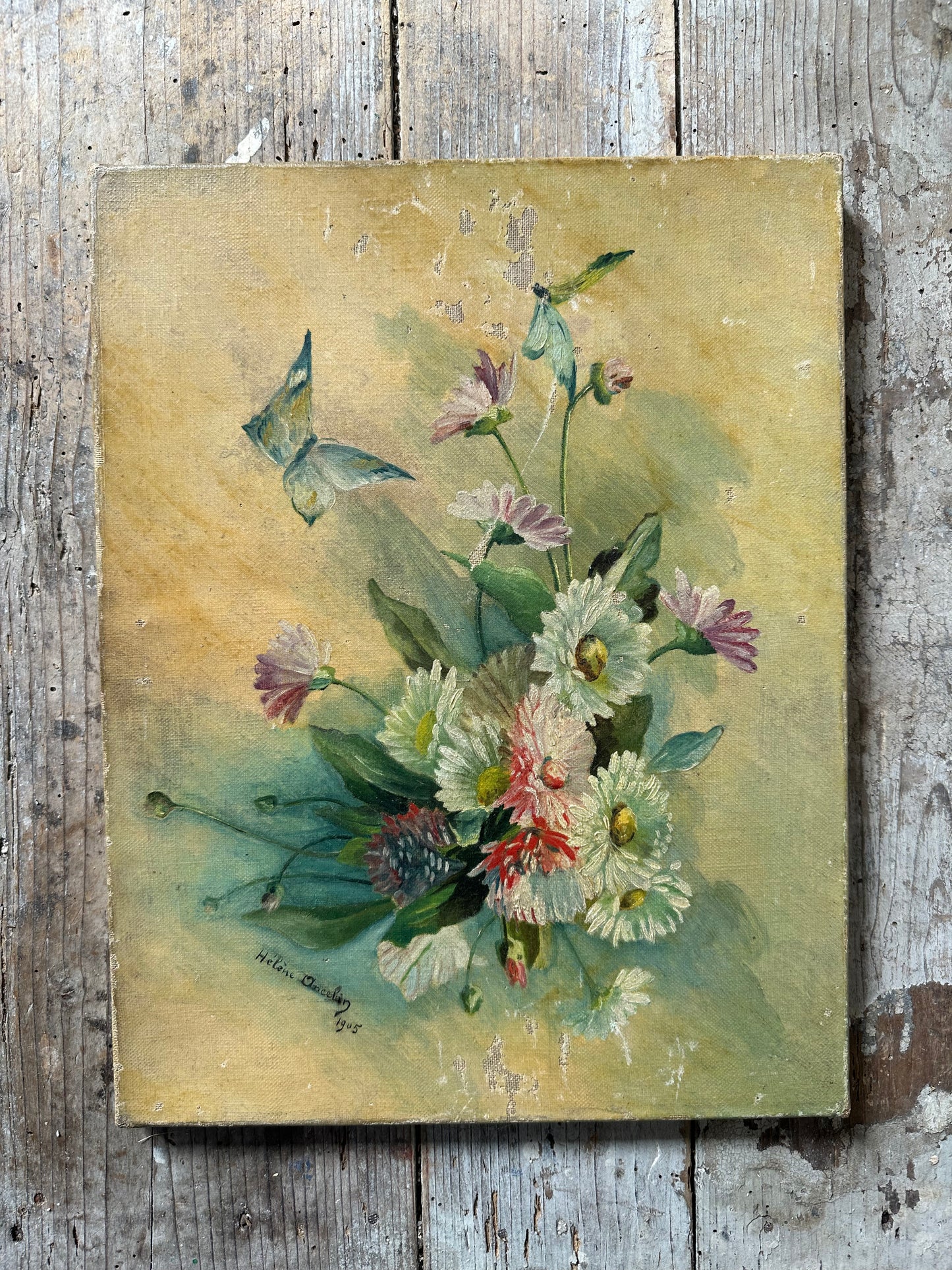 Bouquet aux papillons bleus