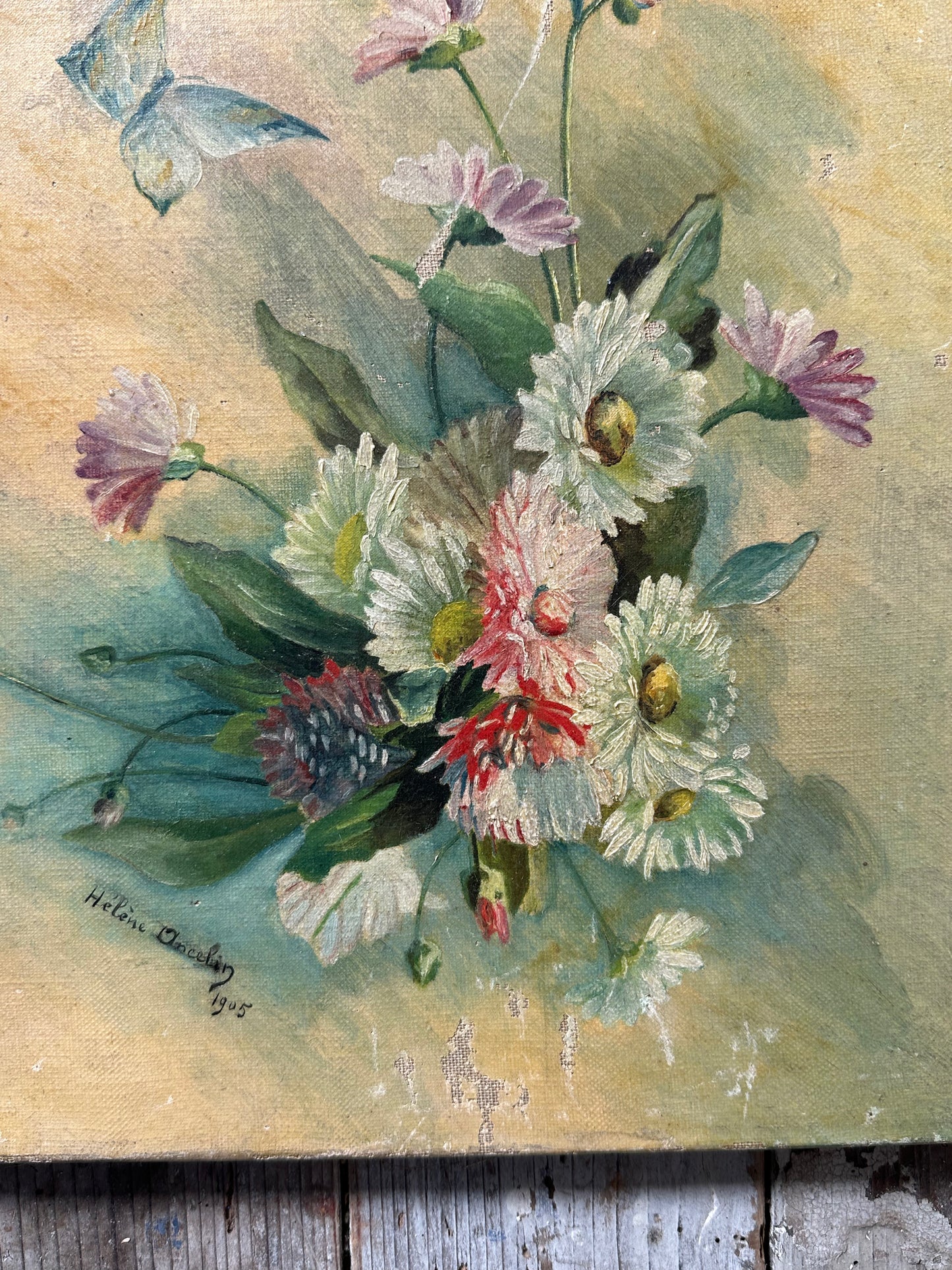Bouquet aux papillons bleus
