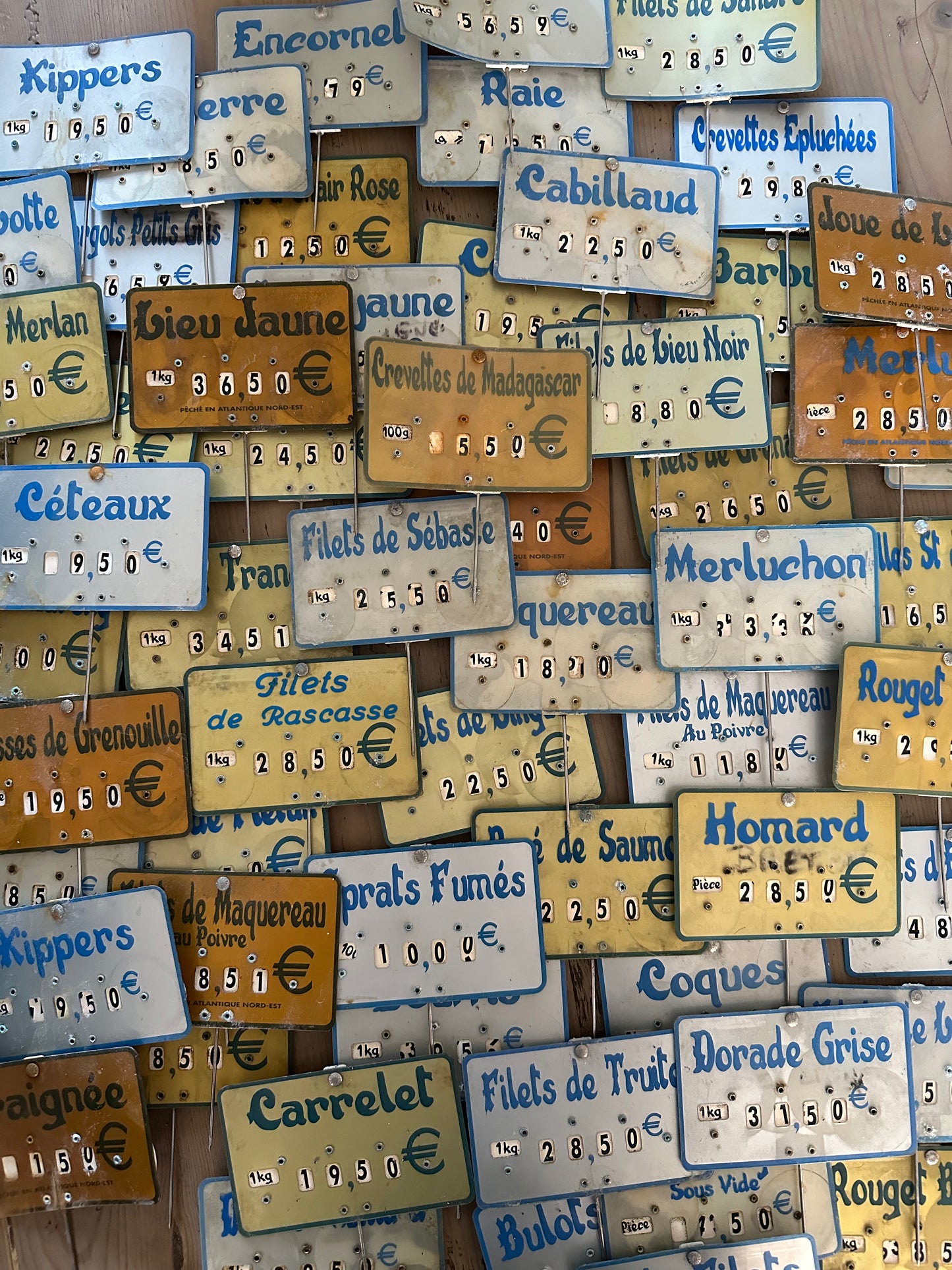 Étiquettes de poissonnerie