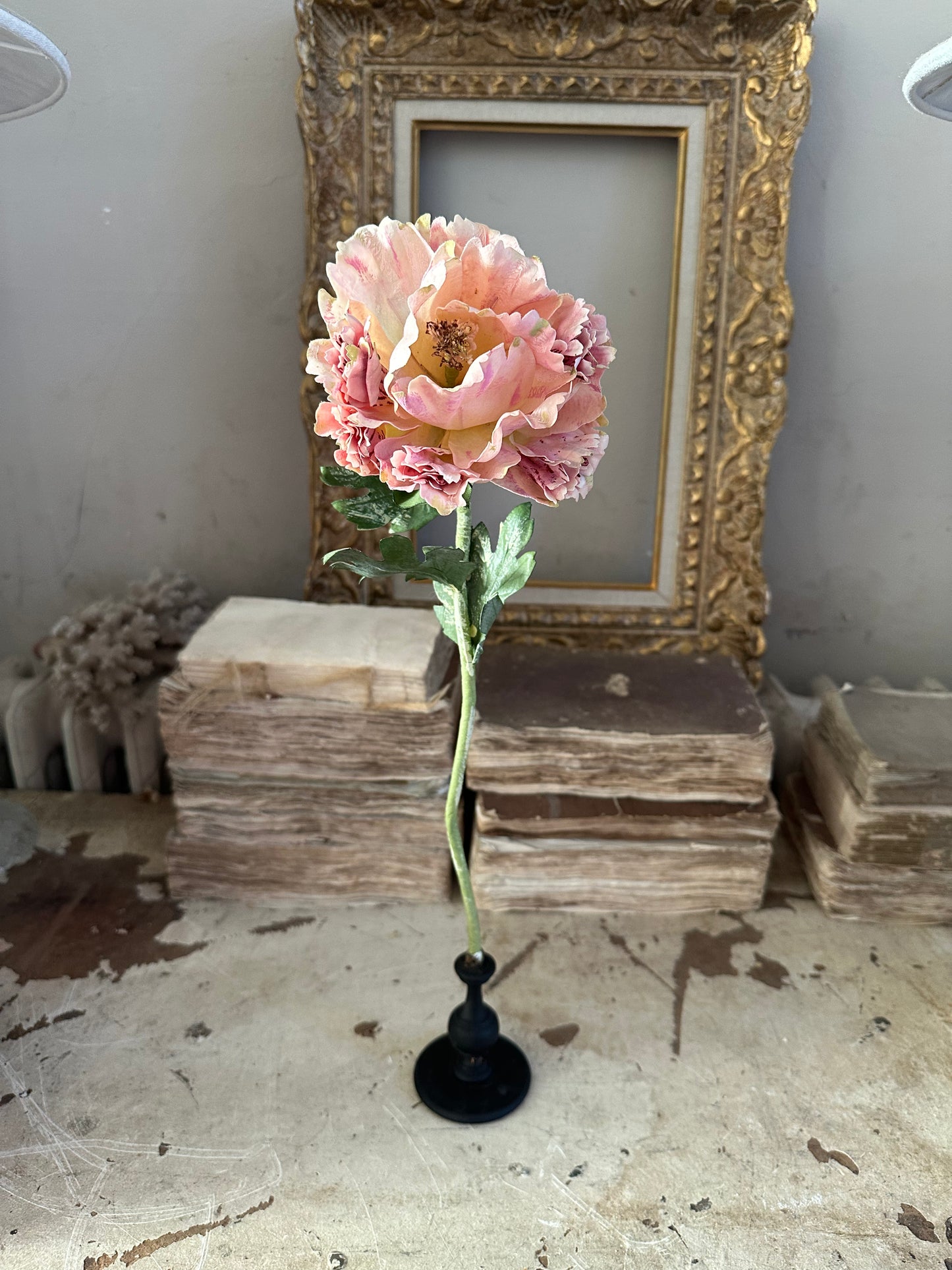 Fleur vintage en tissu et papier