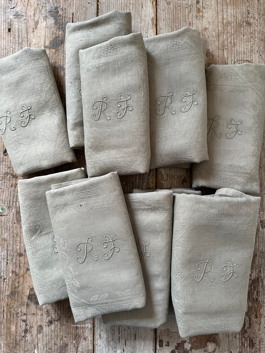 Serviettes vert lichen