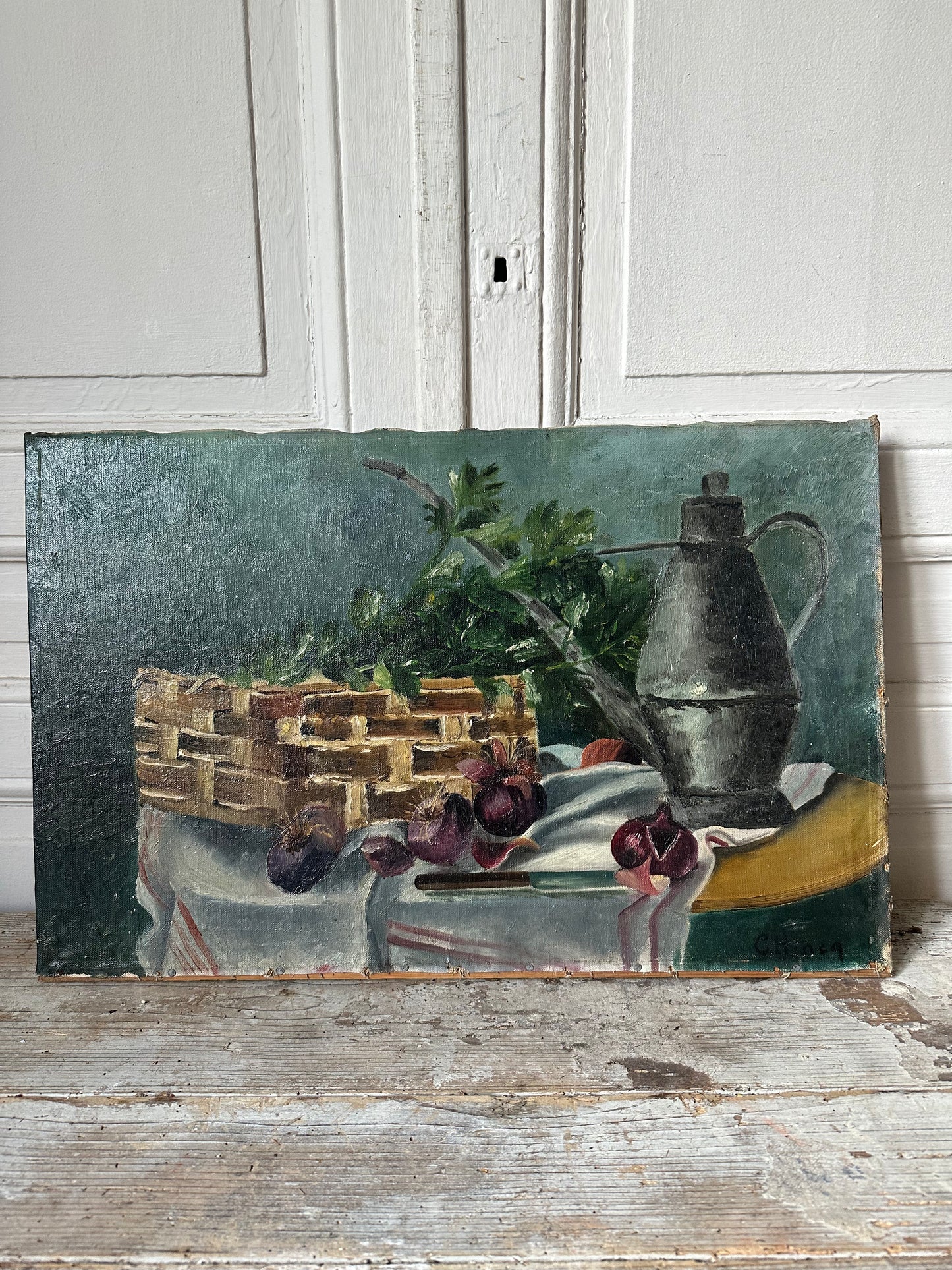 Nature morte aux oignons rouges
