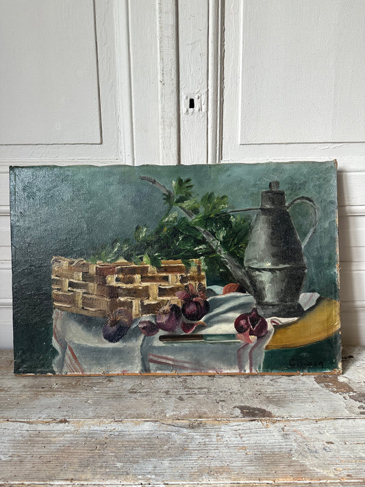 Nature morte aux oignons rouges