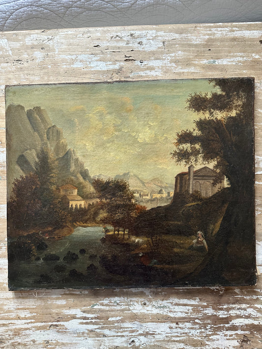 Paysage sur toile