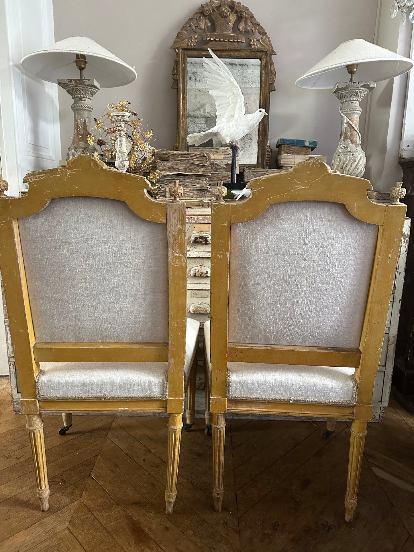 Chaises ocres