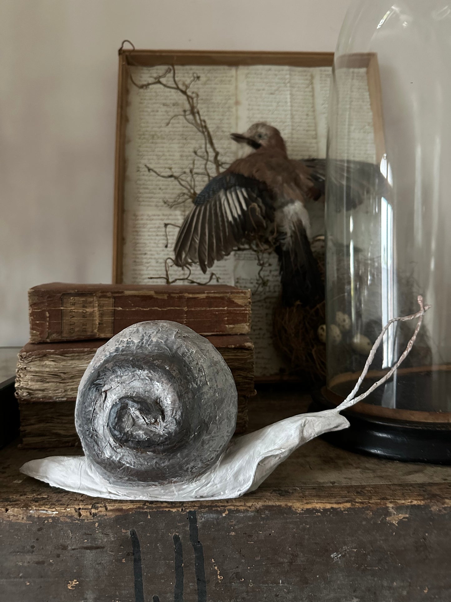 Escargot en papier mâché